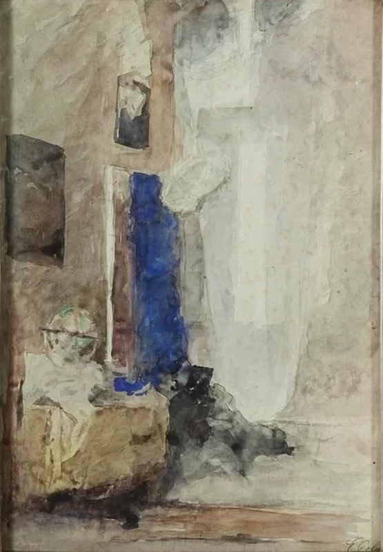 Interno con mappamondo